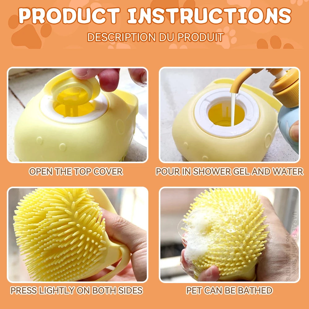2-in-1 Pet Bath & Massage Brush